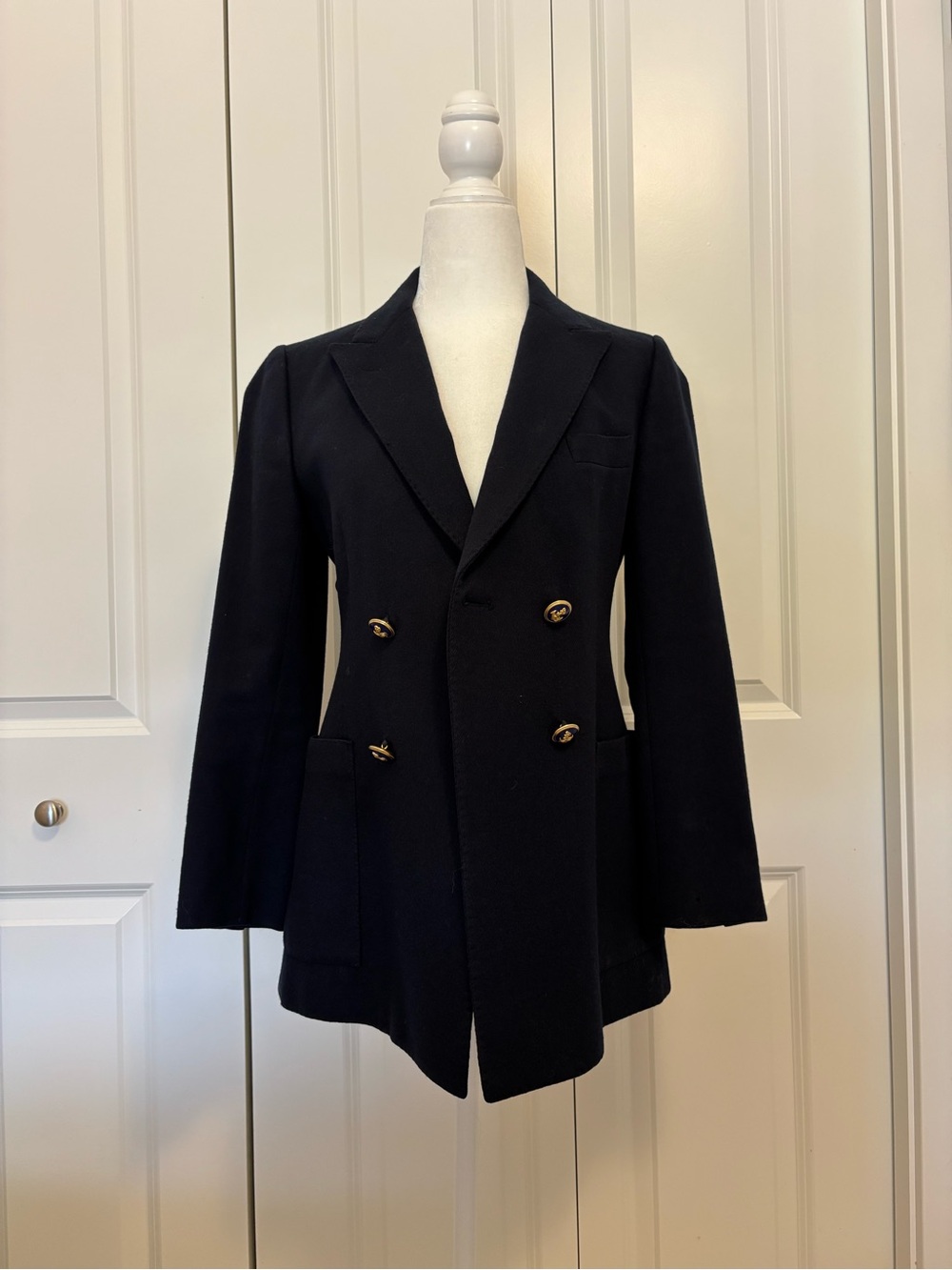 Vintage Stanley Blacker Navy Blue Blazer • Women’s Size 4 • Made in USA 🇺🇸